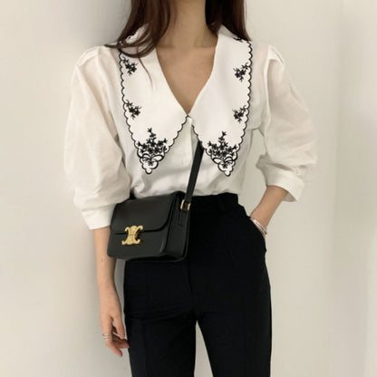 Shirts/刺繍入りビッグカラー ST/No.22340