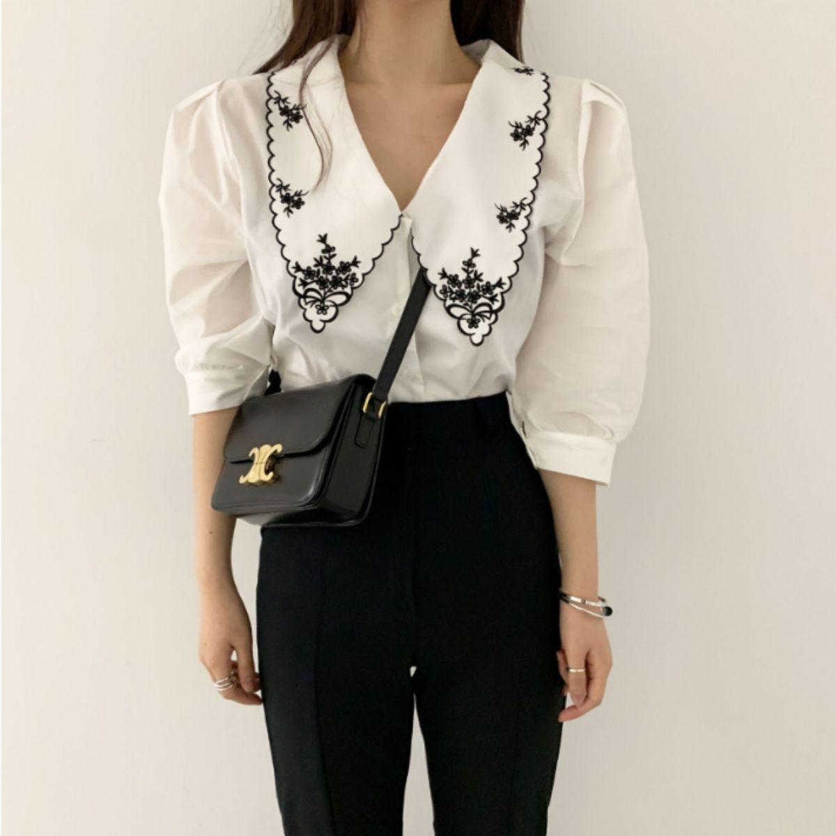 Shirts/刺繍入りビッグカラー ST/No.22340
