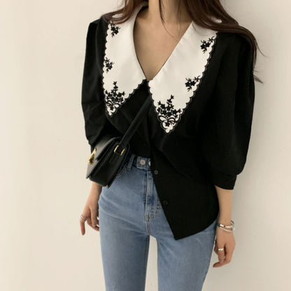 Shirts/刺繍入りビッグカラー ST/No.22340