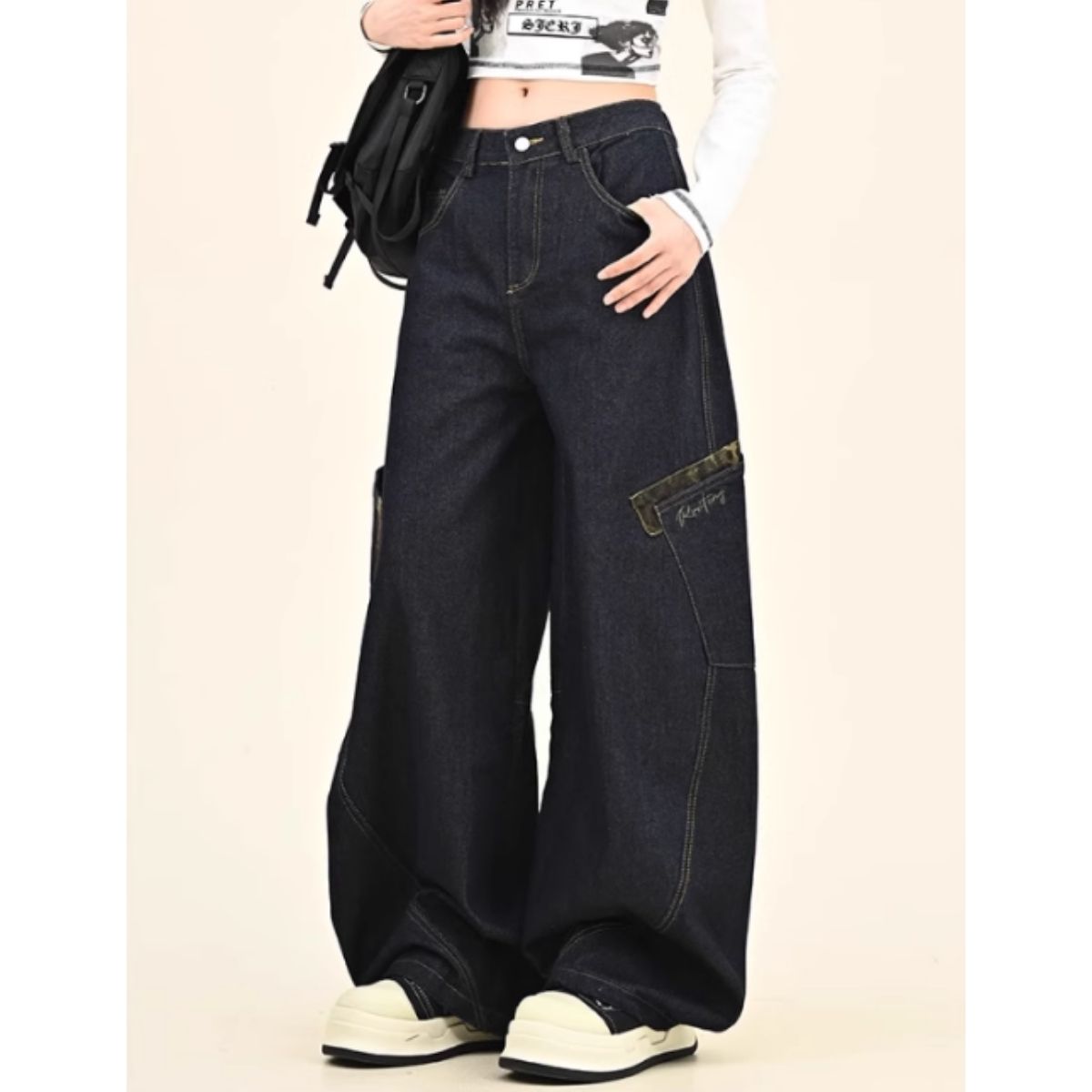 Pants/レオパード配色デニムカーブパンツ ST/No.22342