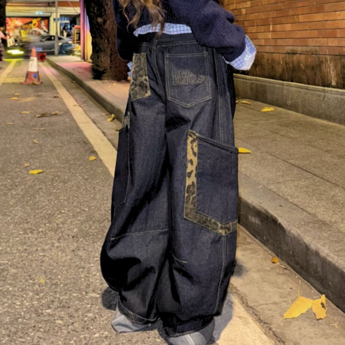 Pants/レオパード配色デニムカーブパンツ ST/No.22342