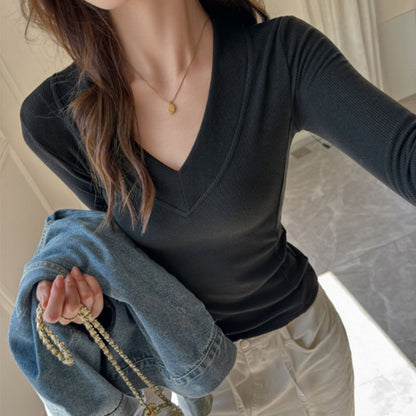 Tops/Vネックリブトップス ST/No.22343