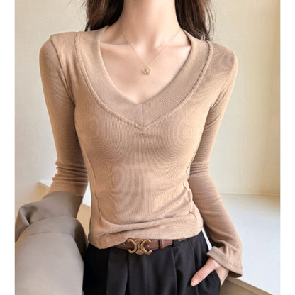 Tops/Vネックリブトップス ST/No.22343