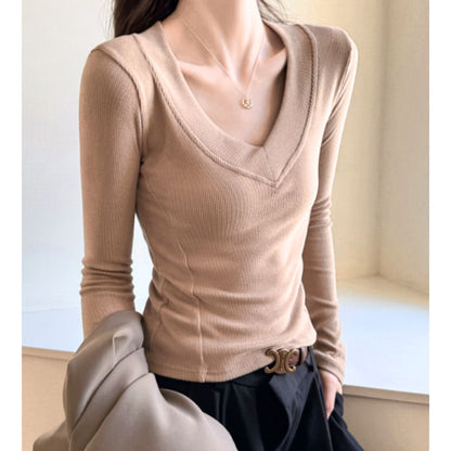 Tops/Vネックリブトップス ST/No.22343