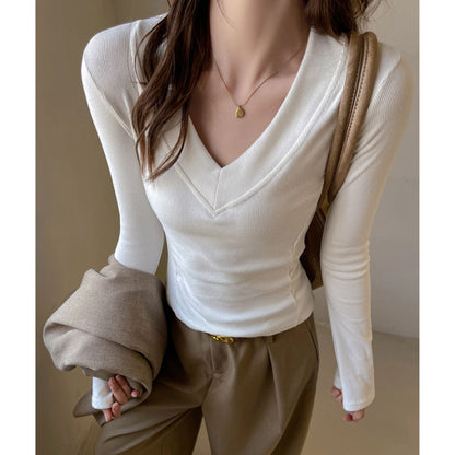 Tops/Vネックリブトップス ST/No.22343