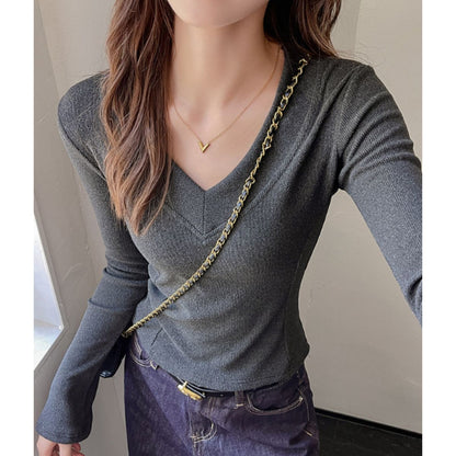 Tops/Vネックリブトップス ST/No.22343