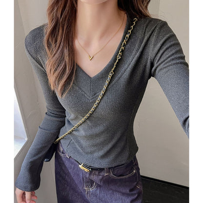 Tops/Vネックリブトップス ST/No.22343