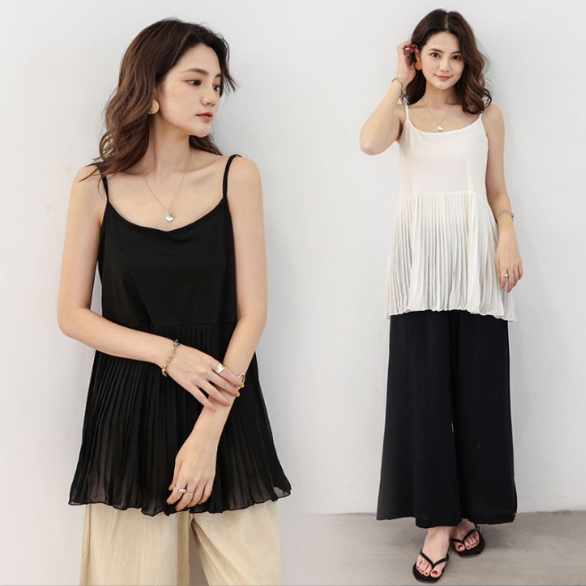 Tops/プリーツ切替キャミソール ST/No.22345