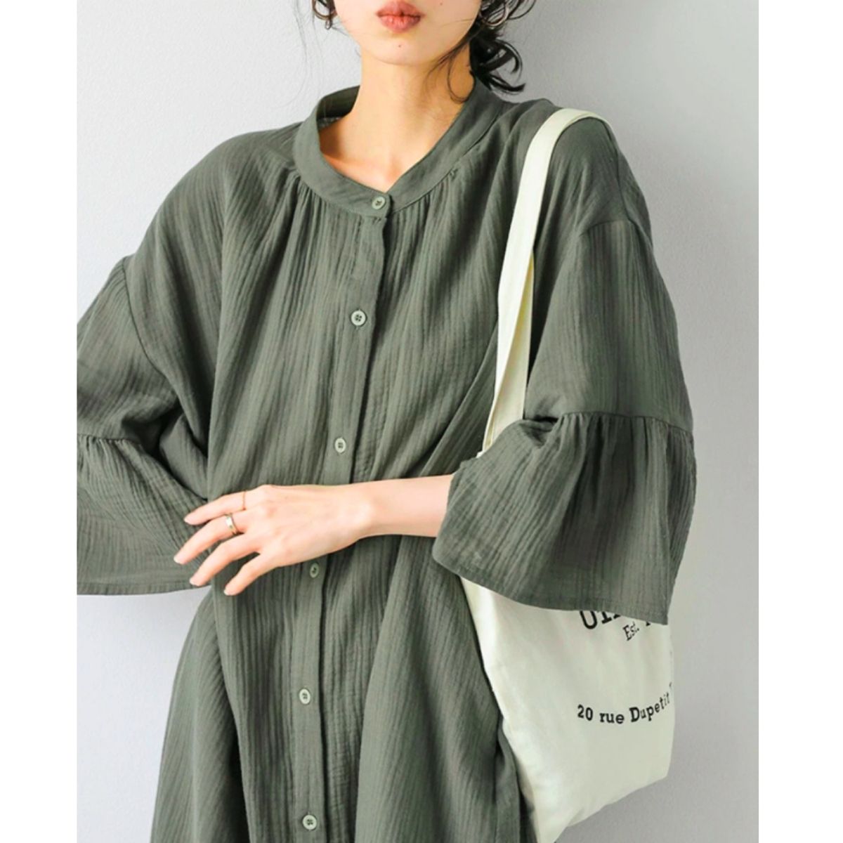 Shirts/ナチュラルロングシャツワンピース ST/No.22346