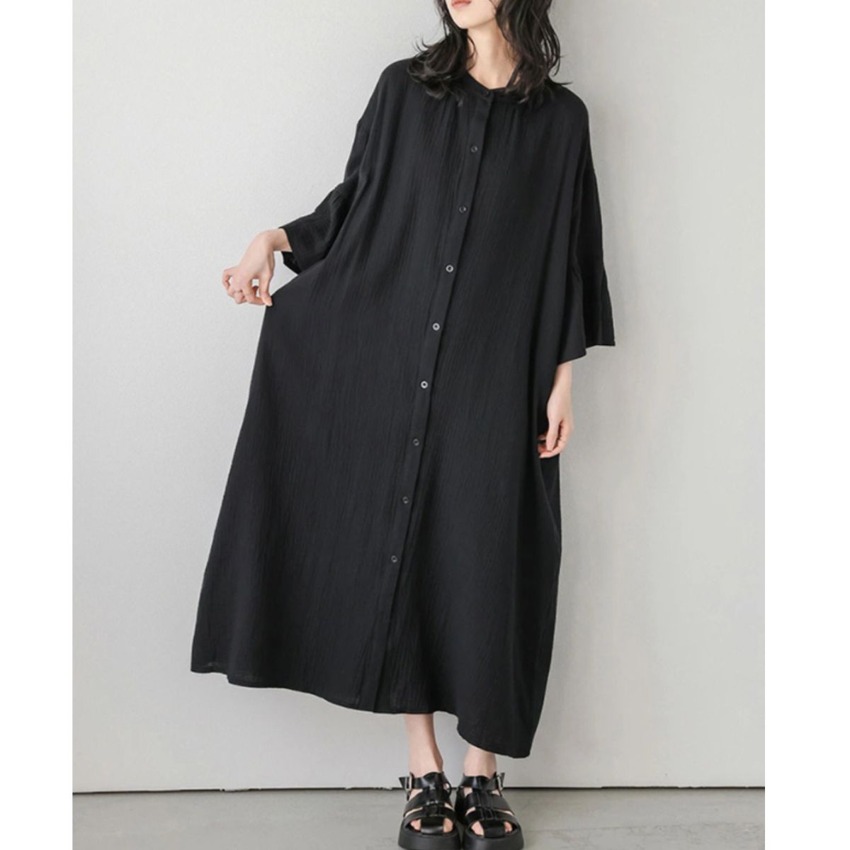 Shirts/ナチュラルロングシャツワンピース ST/No.22346