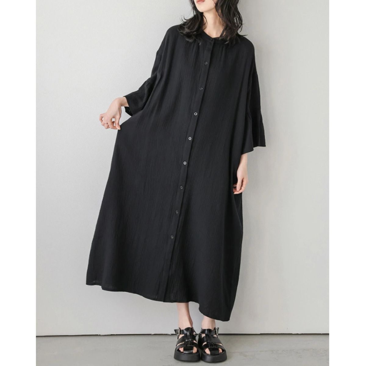 Shirts/ナチュラルロングシャツワンピース ST/No.22346