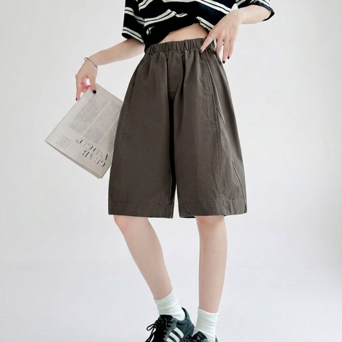 Pants/ナチュラルワイドハーフパンツ ST/No.22347