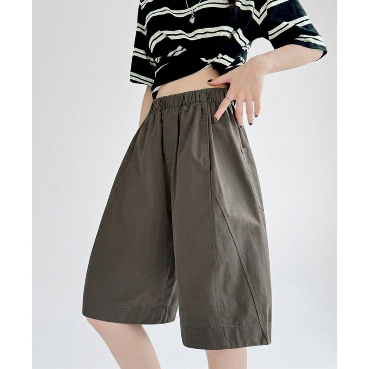 Pants/ナチュラルワイドハーフパンツ ST/No.22347