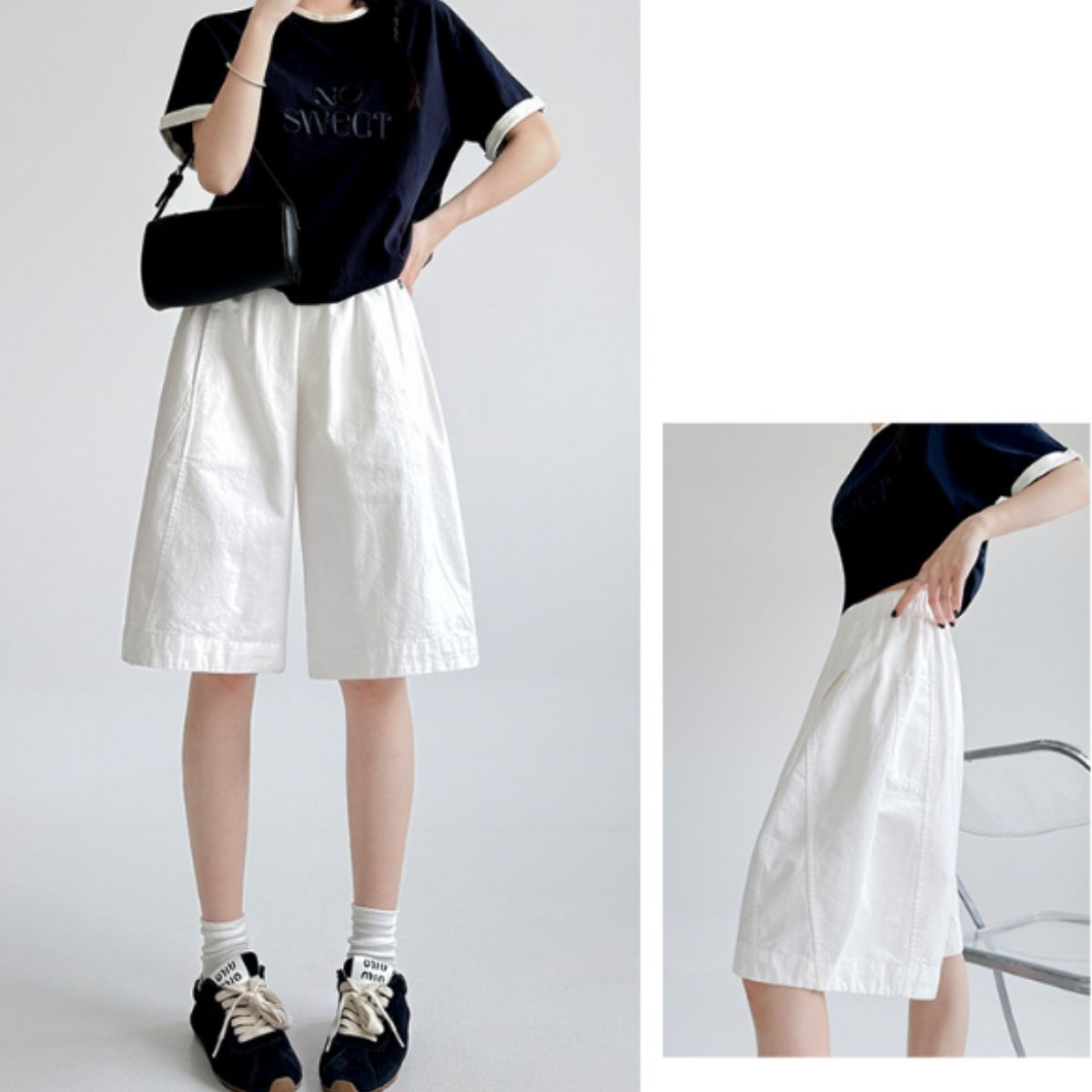 Pants/ナチュラルワイドハーフパンツ ST/No.22347