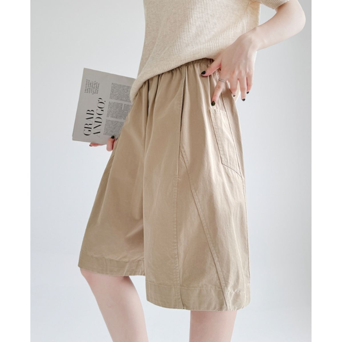 Pants/ナチュラルワイドハーフパンツ ST/No.22347