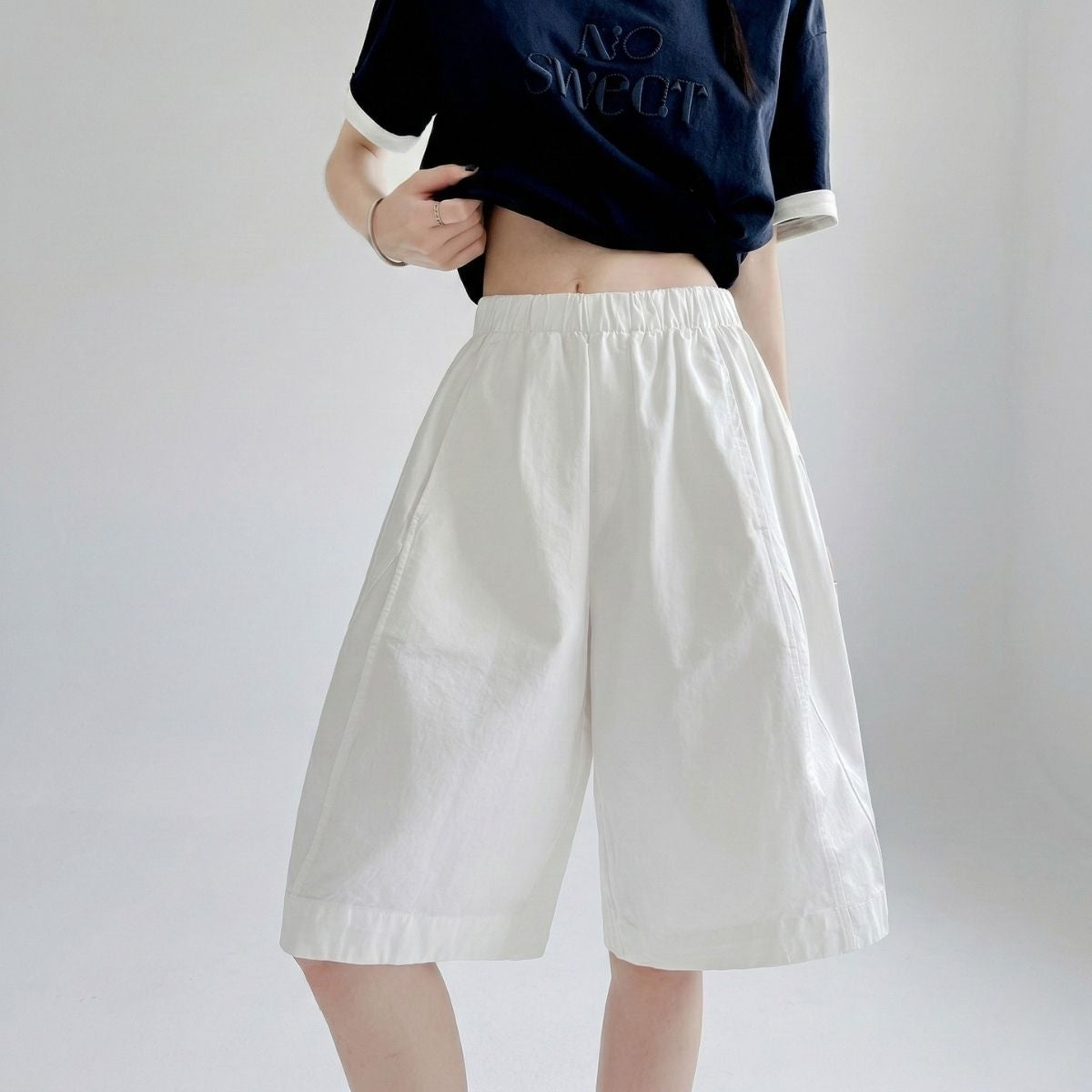 Pants/ナチュラルワイドハーフパンツ ST/No.22347