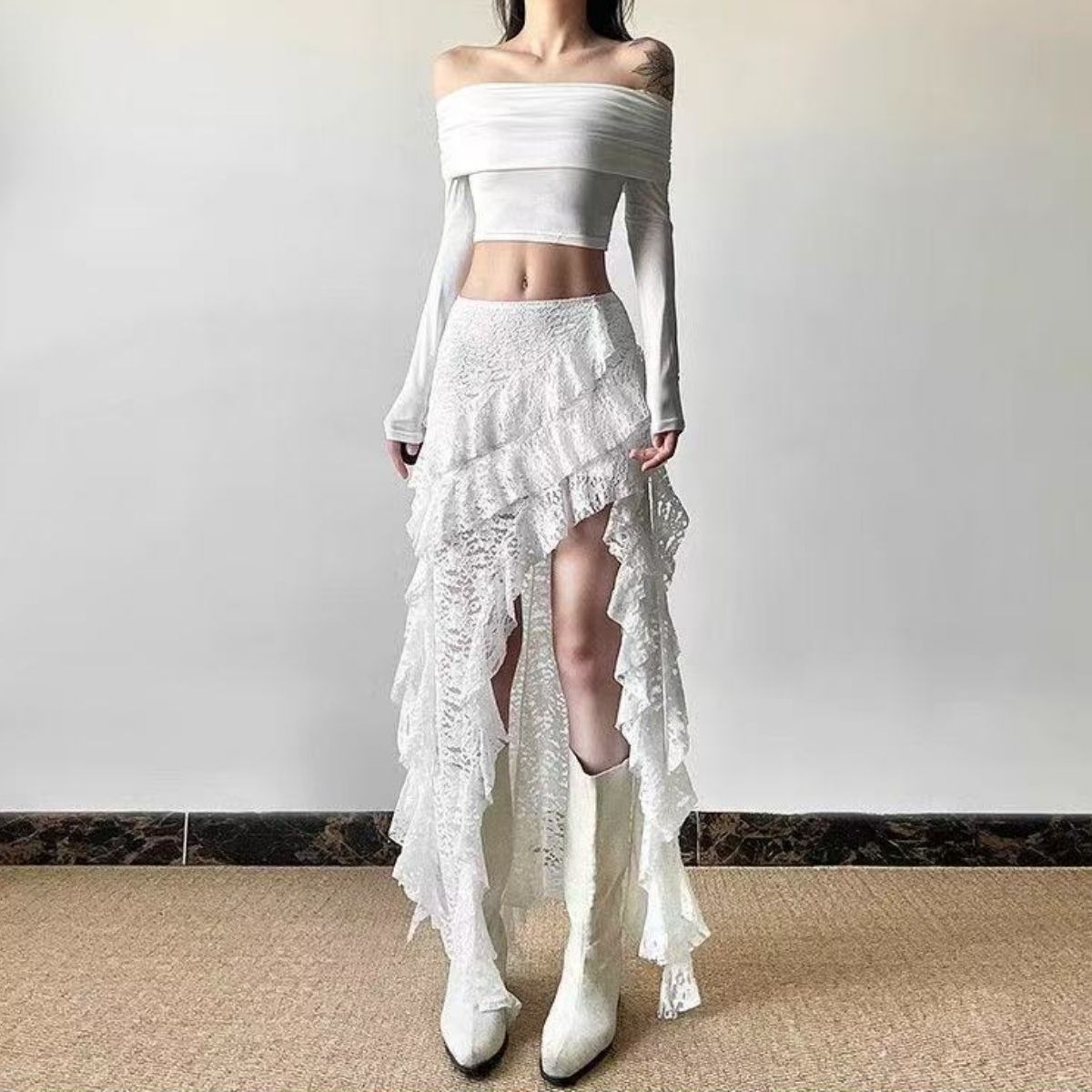 Skirt/レースアシメスカート ST/No.22350