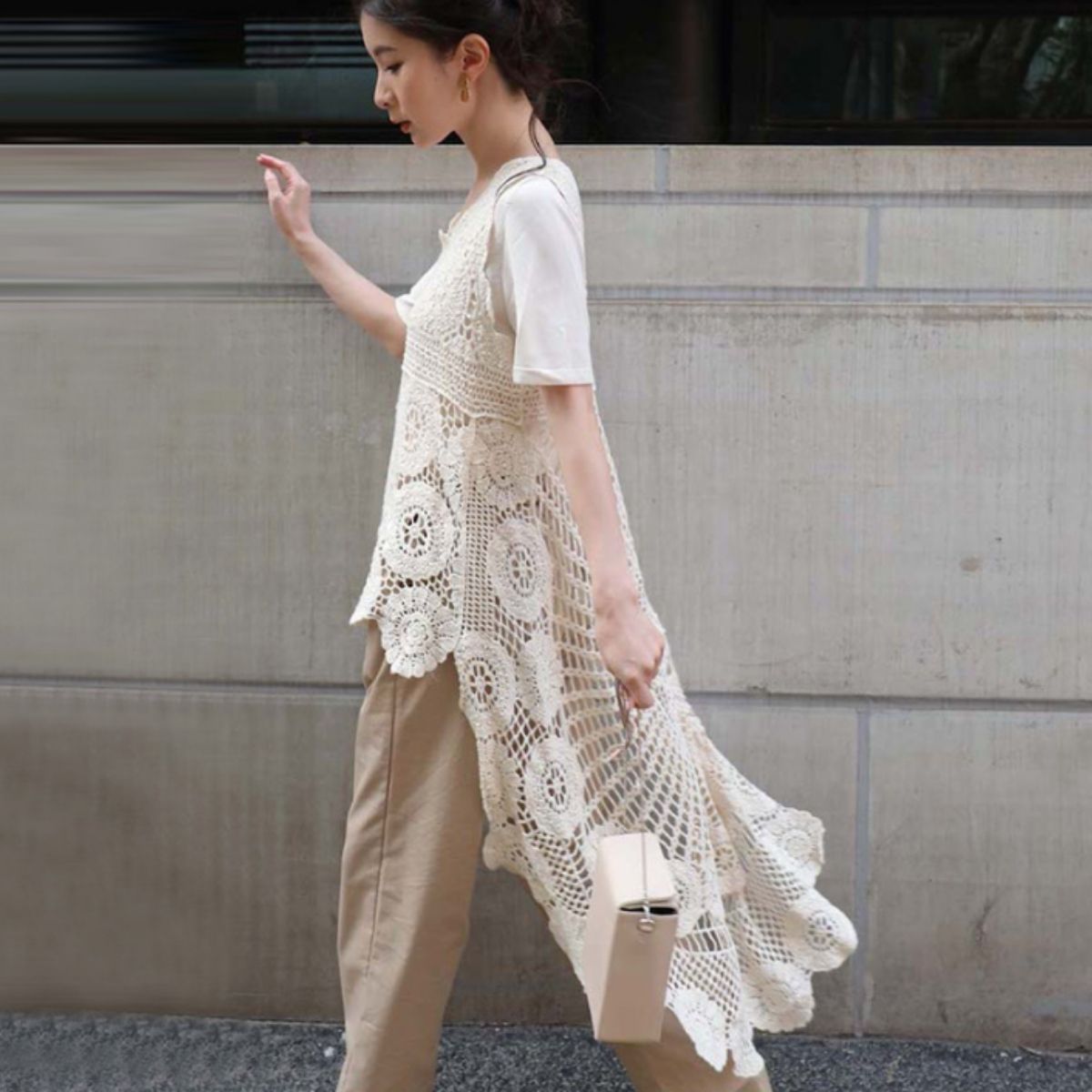 Tops/ロングクロシェワンピース ST/No.22353