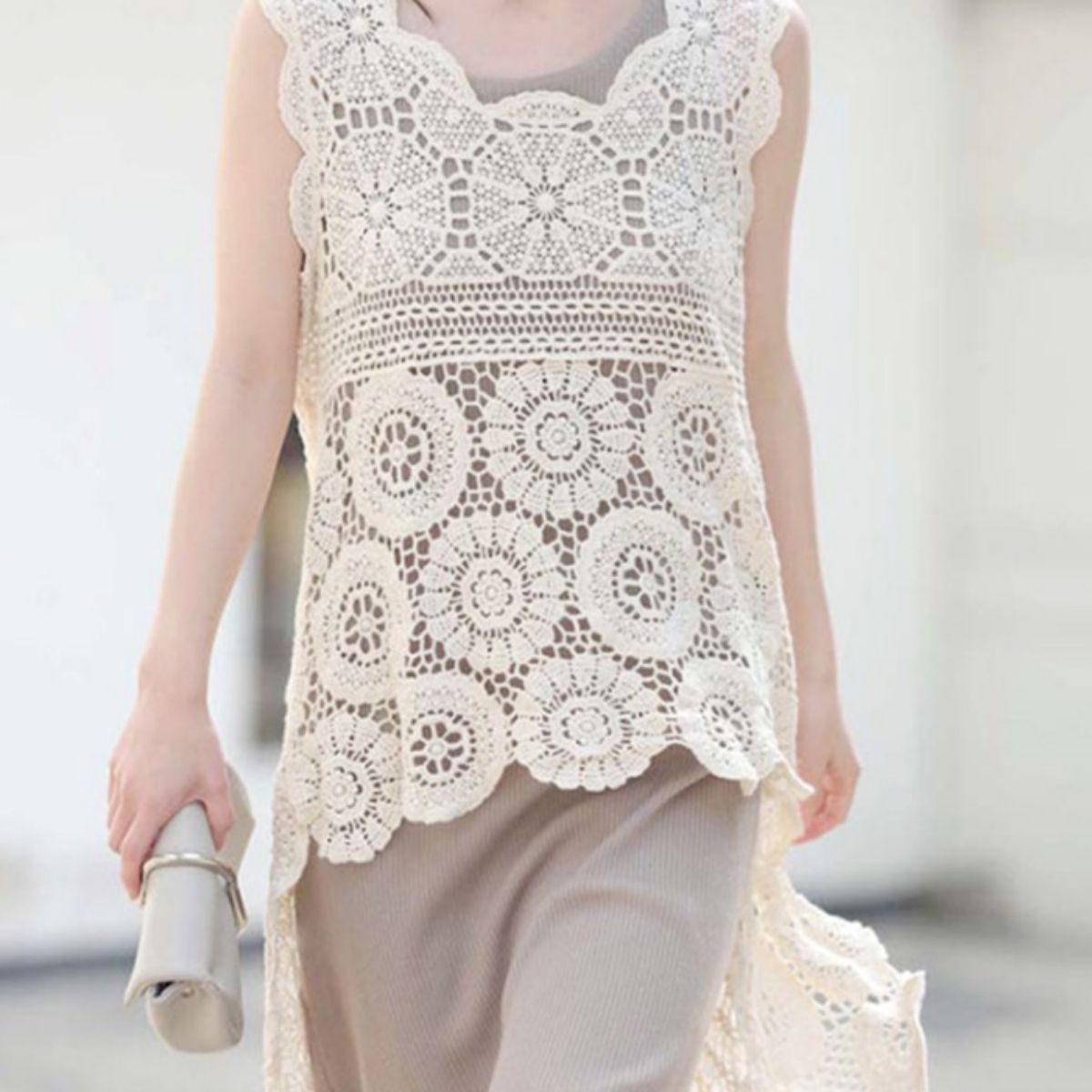 Tops/ロングクロシェワンピース ST/No.22353