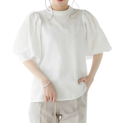 Blouse/パフスリーブストライプブラウス ST/No.22355