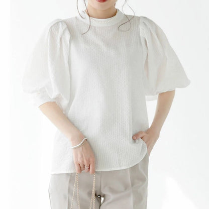 Blouse/パフスリーブストライプブラウス ST/No.22355