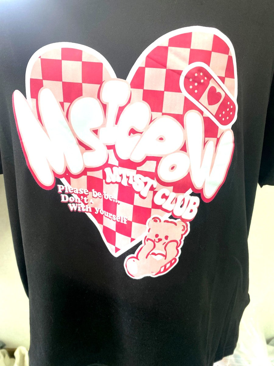 プリントTシャツ ブラック 実物撮影 デザイン部分