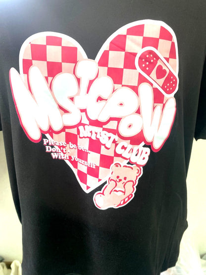 プリントTシャツ ブラック 実物撮影 デザイン部分
