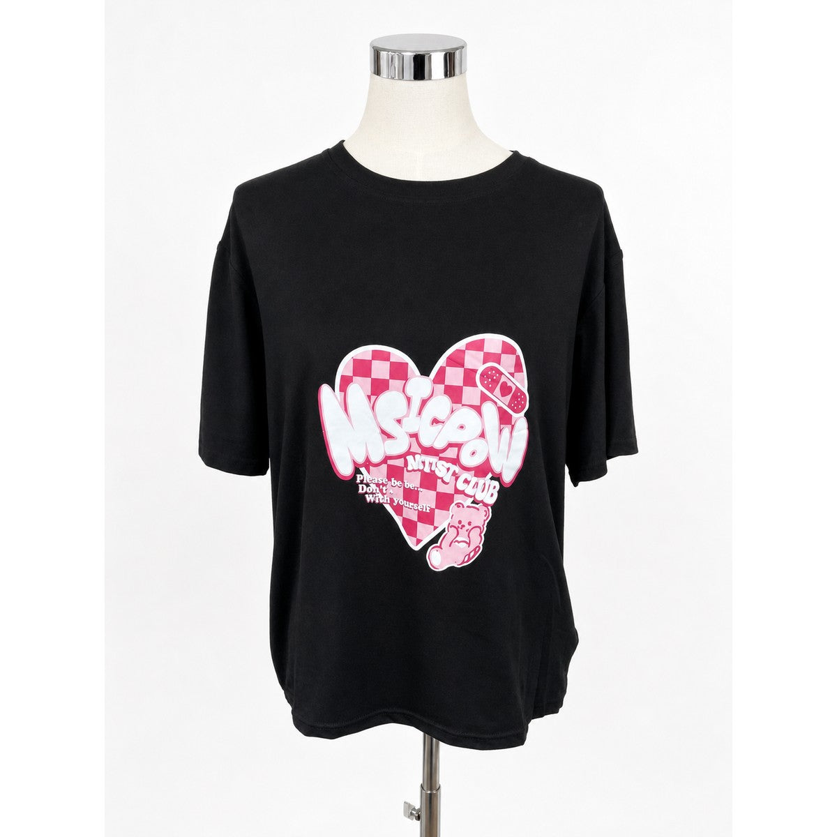 プリントTシャツ ブラック 実物撮影 正面