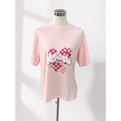 プリントTシャツ ピンク 実物撮影 正面