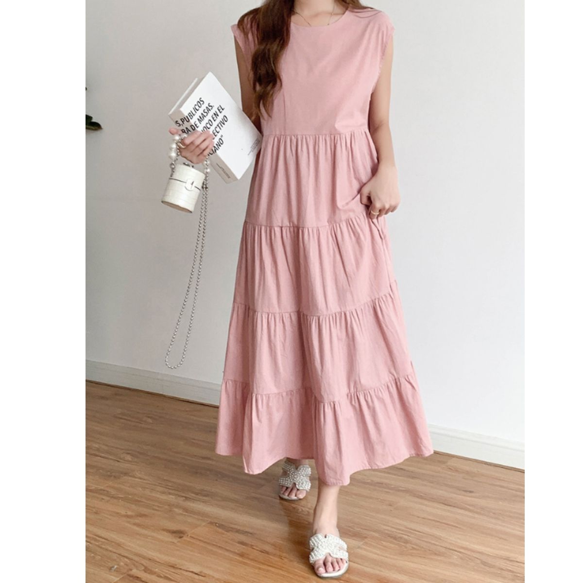コム・デ・ギャルソン ピンクロングワンピース Dress/ティアードロングワンピース ST/No.22359 – Belle Ćie