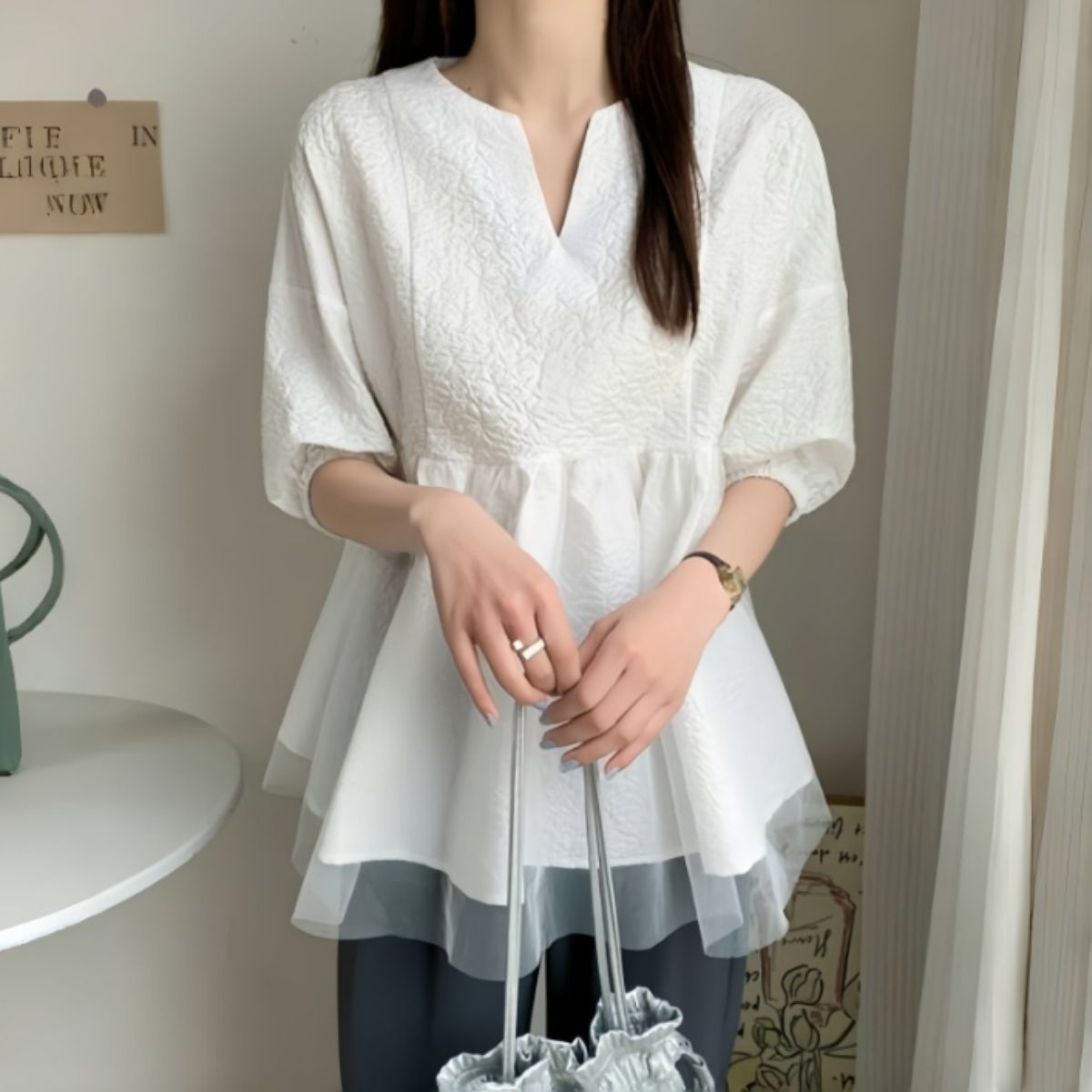 Blouse/シアーペプラムチュニック ST/No.22361