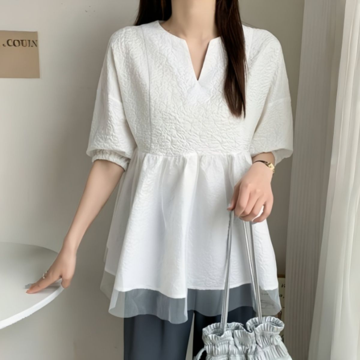 Blouse/シアーペプラムチュニック ST/No.22361