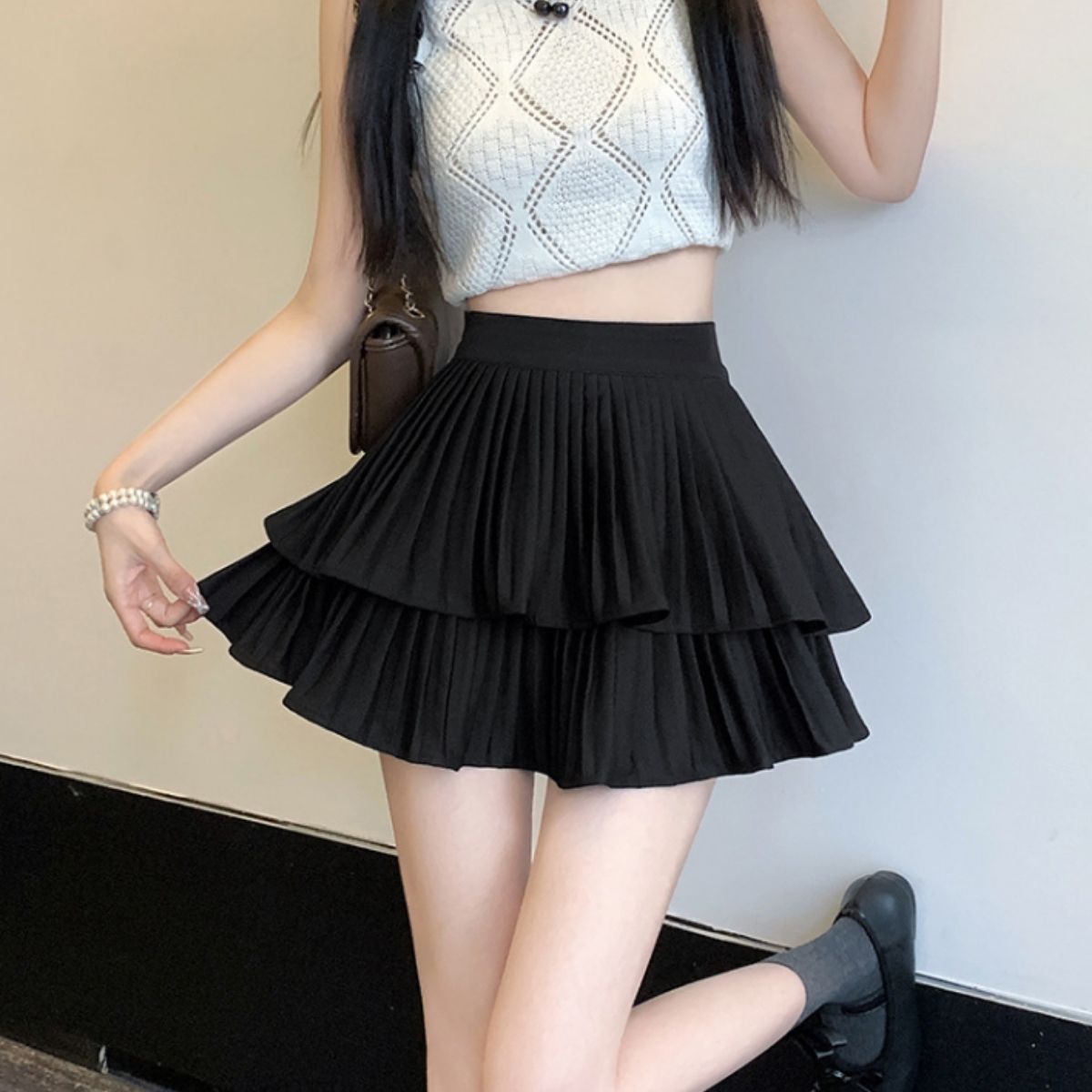 Skirt/プリーツティアードミニスカパン ST/No.22372