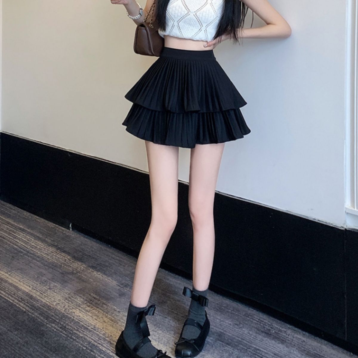 Skirt/プリーツティアードミニスカパン ST/No.22372