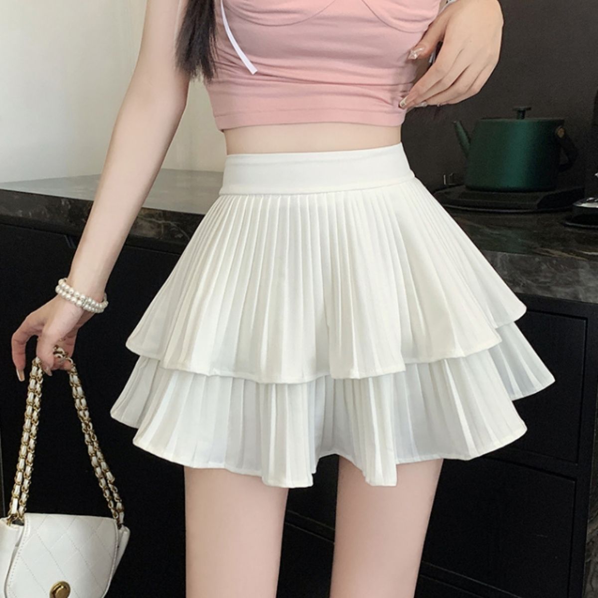 Skirt/プリーツティアードミニスカパン ST/No.22372