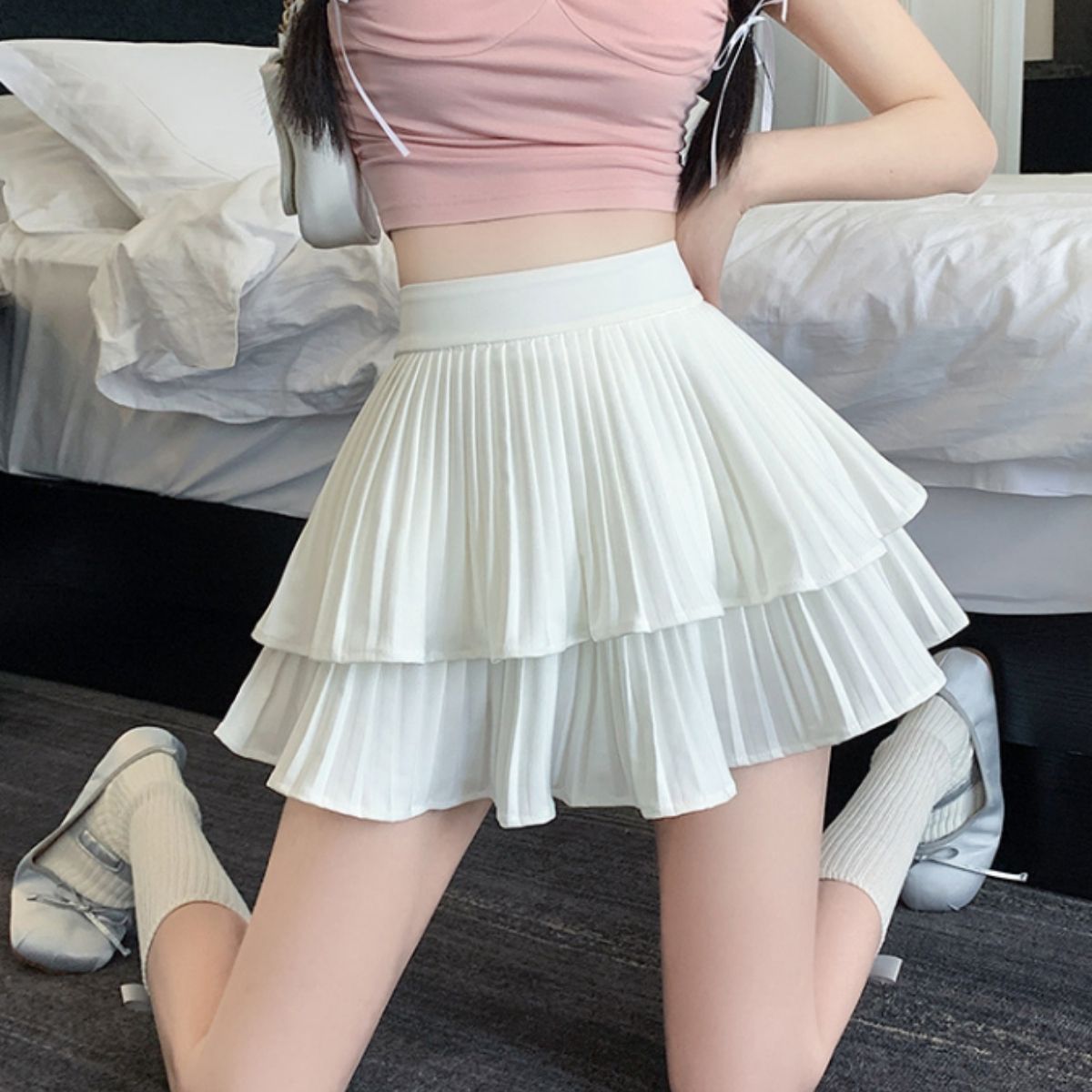 Skirt/プリーツティアードミニスカパン ST/No.22372