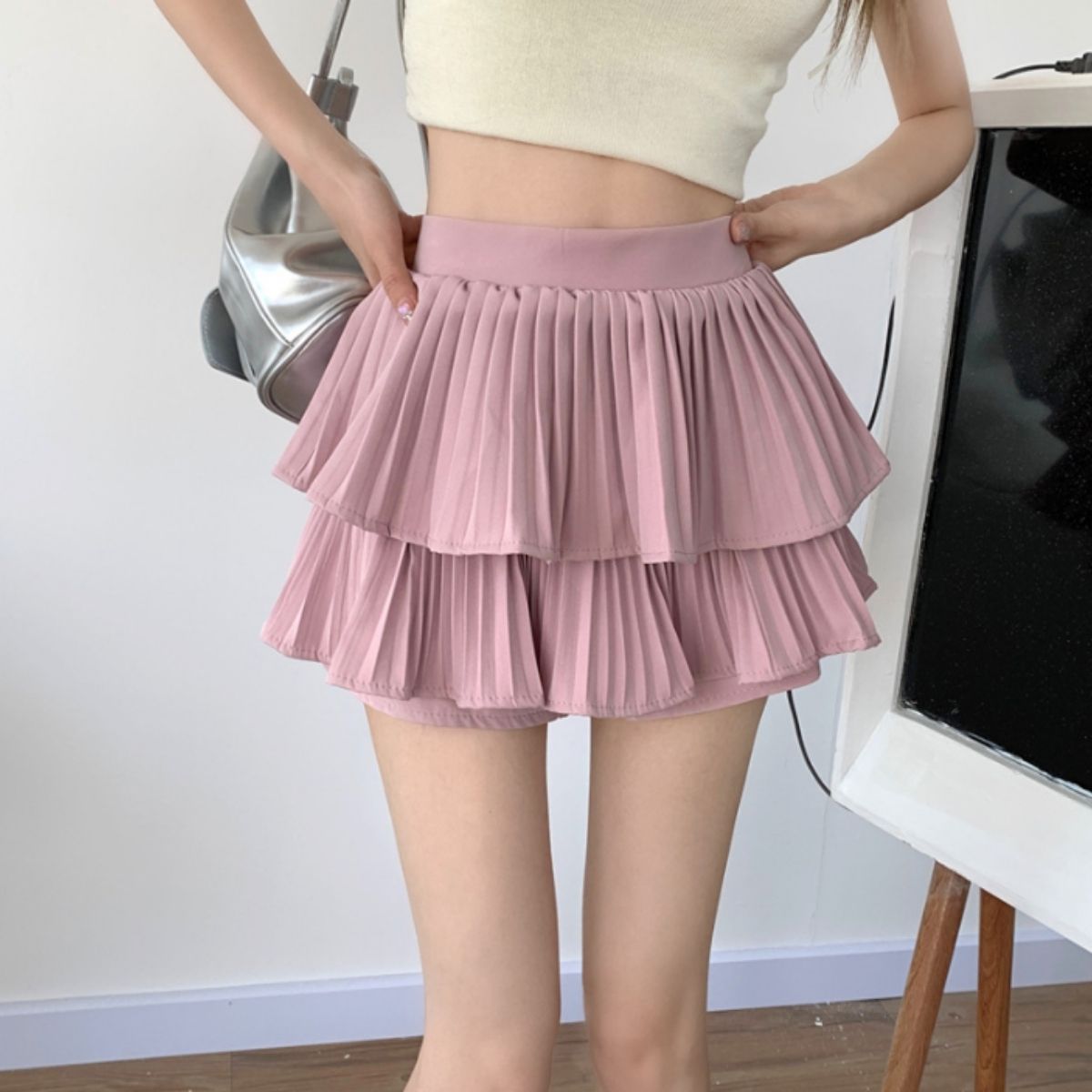 Skirt/プリーツティアードミニスカパン ST/No.22372