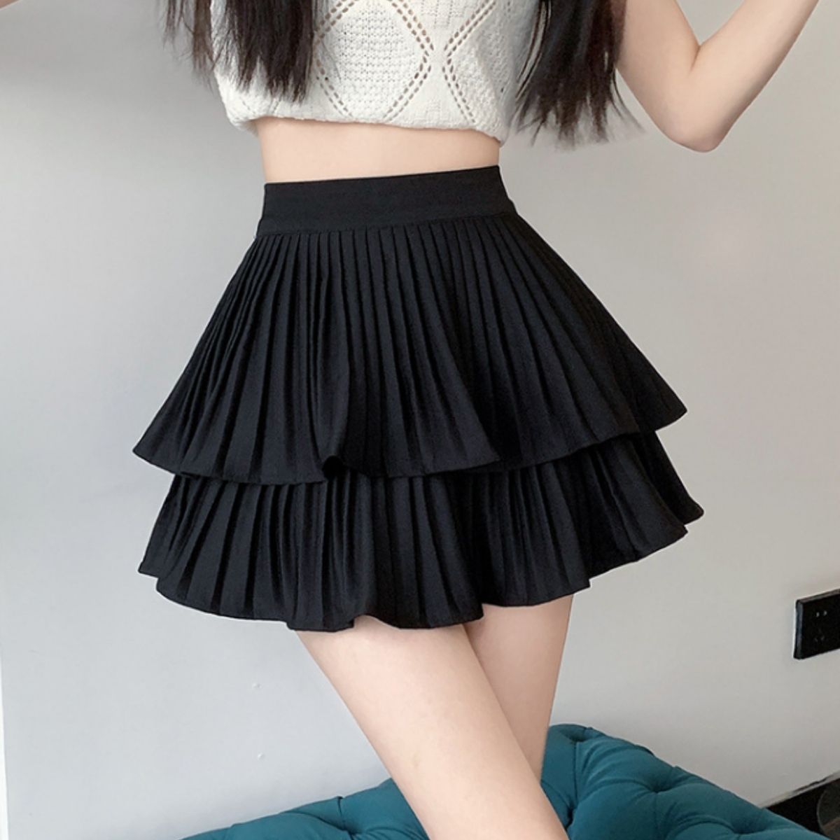 Skirt/プリーツティアードミニスカパン ST/No.22372