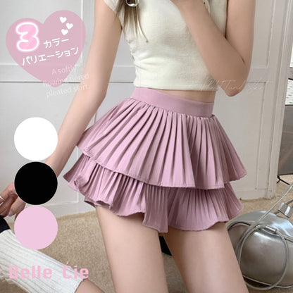 Skirt/プリーツティアードミニスカパン ST/No.22372