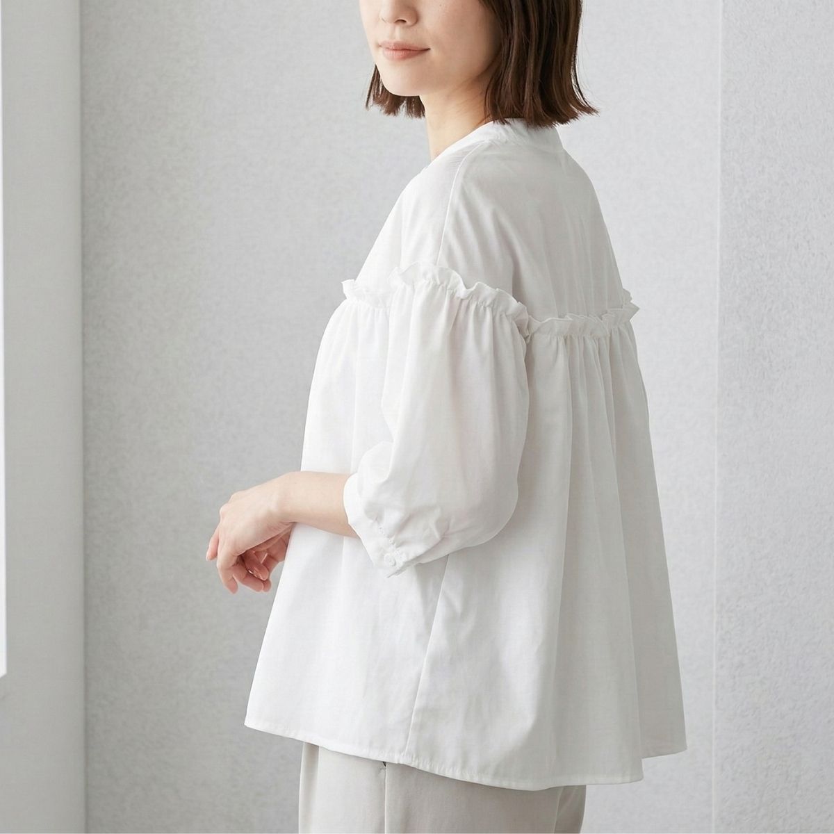 Blouse/フリルバンドカラーブラウス ST/No.22377