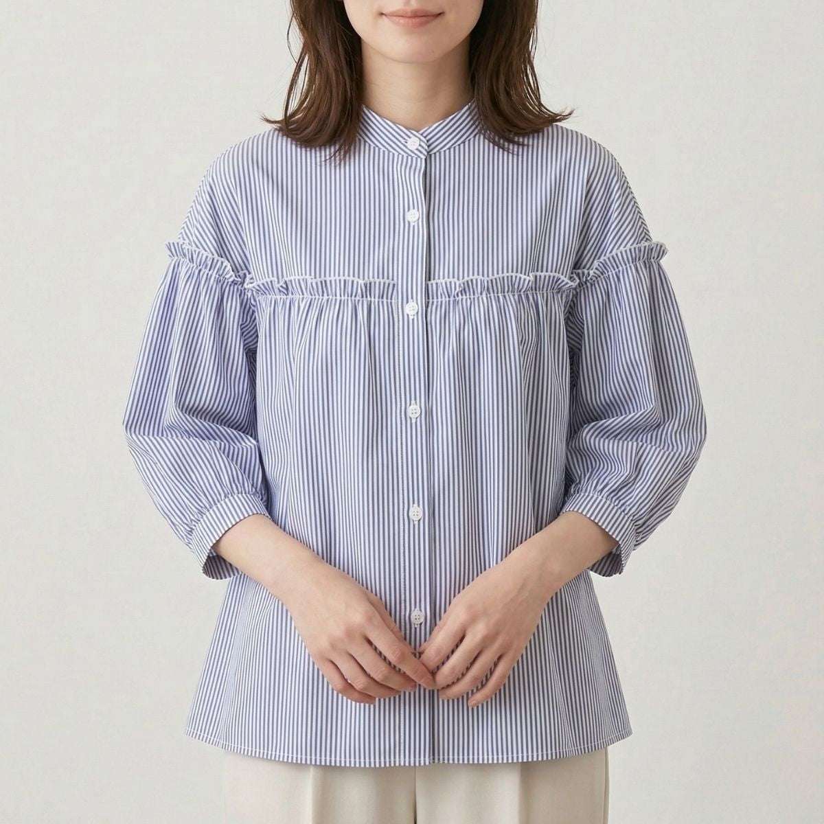 Blouse/フリルバンドカラーブラウス ST/No.22377