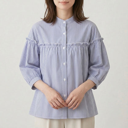 Blouse/フリルバンドカラーブラウス ST/No.22377