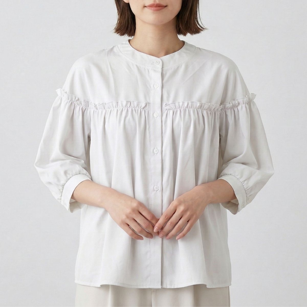 Blouse/フリルバンドカラーブラウス ST/No.22377