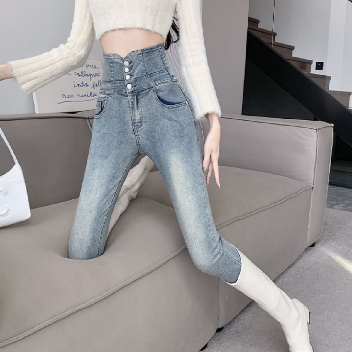 Pants/ハイウエストスキニーデニムパンツ ST/No.22379