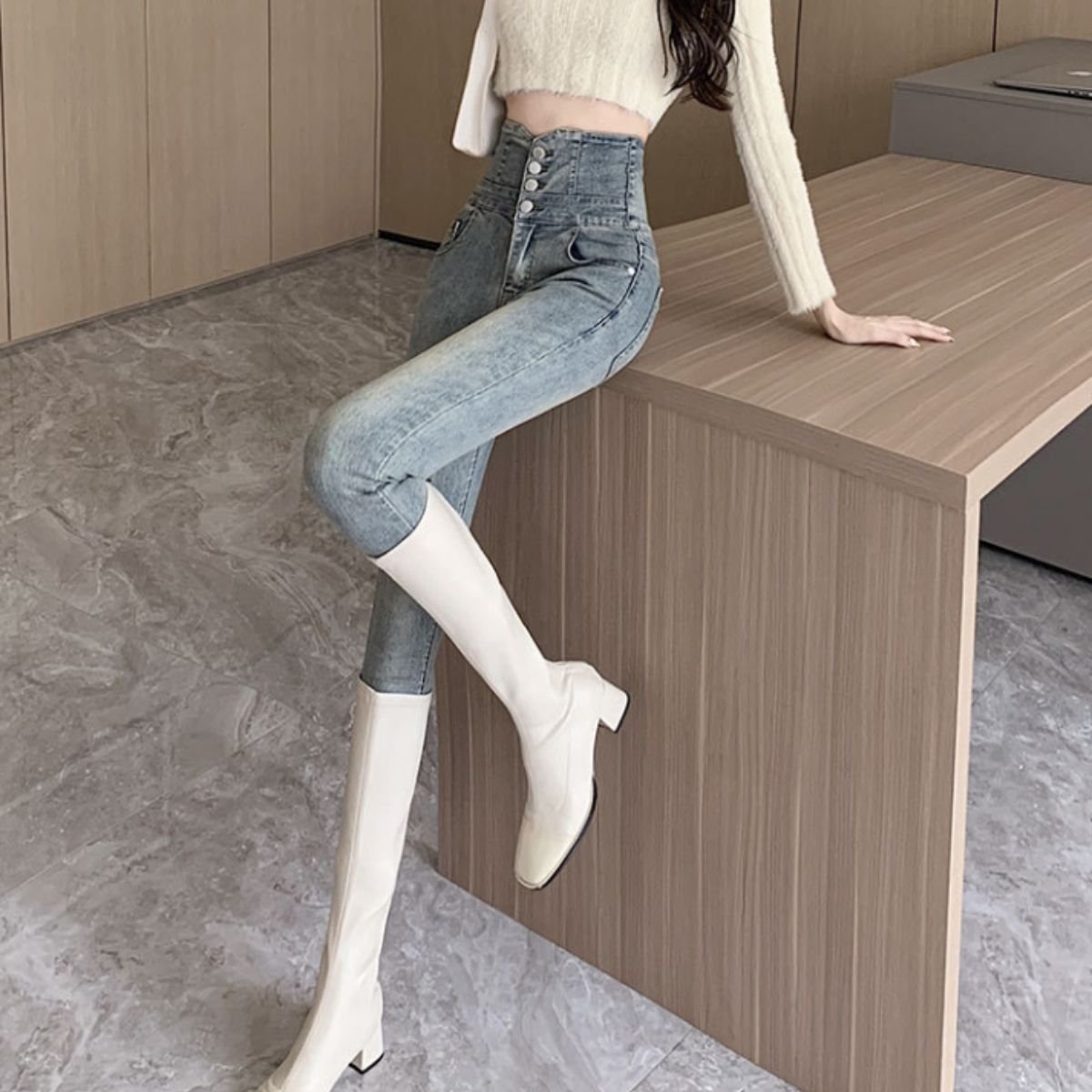 Pants/ハイウエストスキニーデニムパンツ ST/No.22379