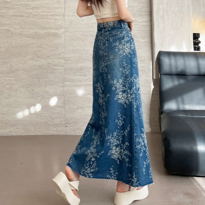 Skirt/刺繍総柄デニムスカート ST/No.22392