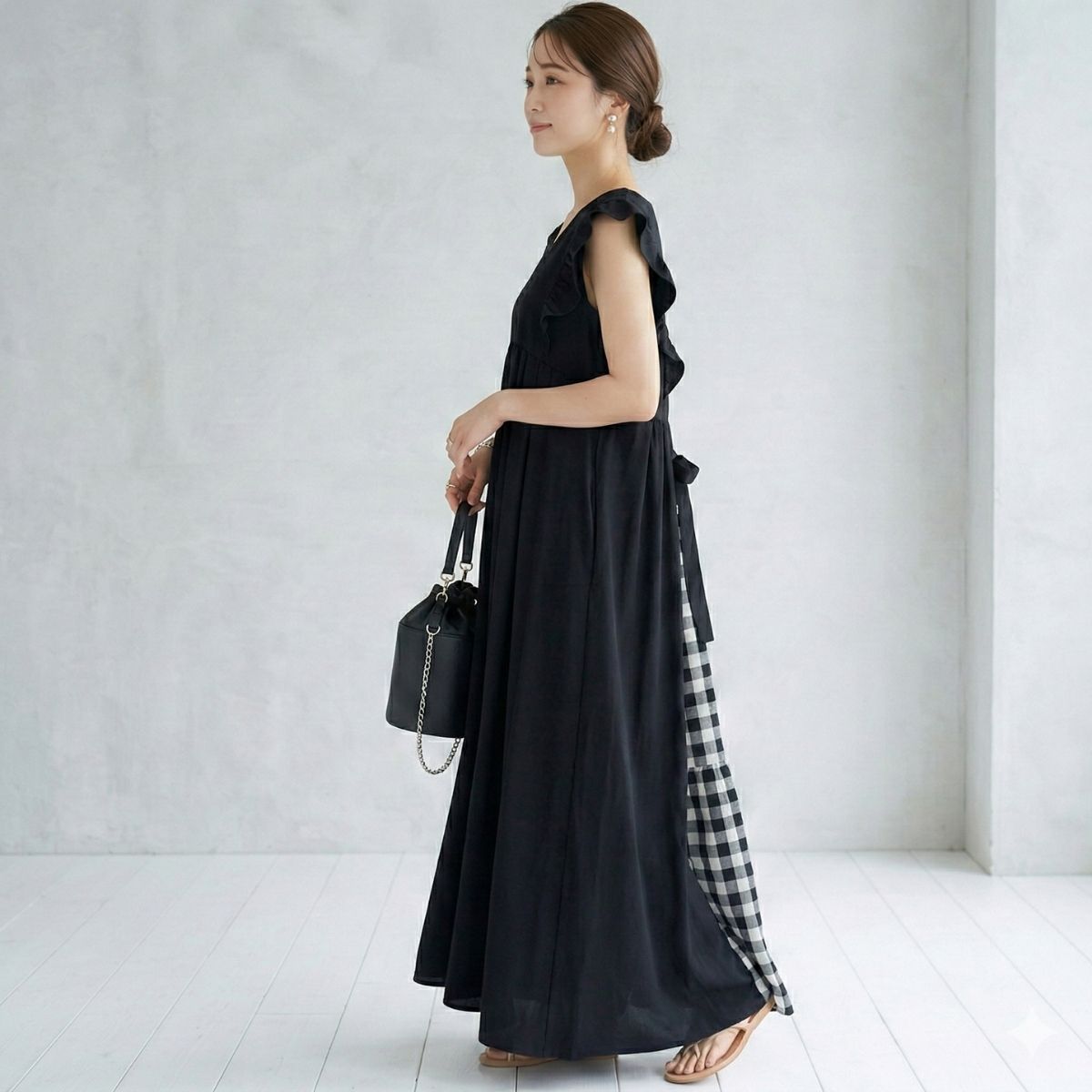 Dress/ギンガムバックシャンワンピース ST/No.22393