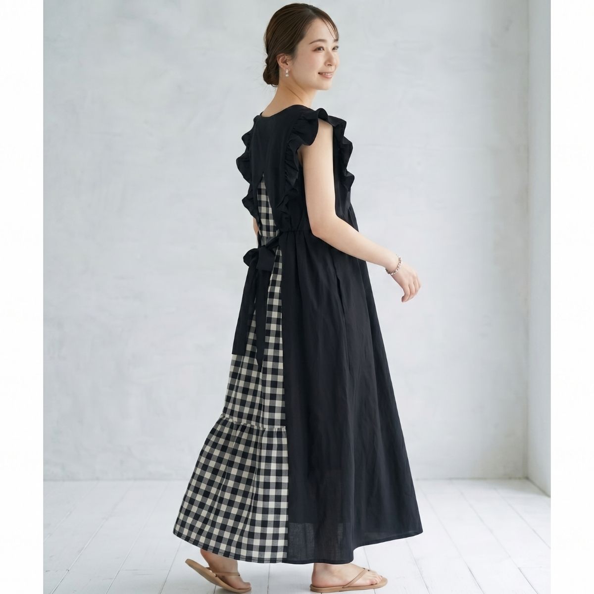 Dress/ギンガムバックシャンワンピース ST/No.22393