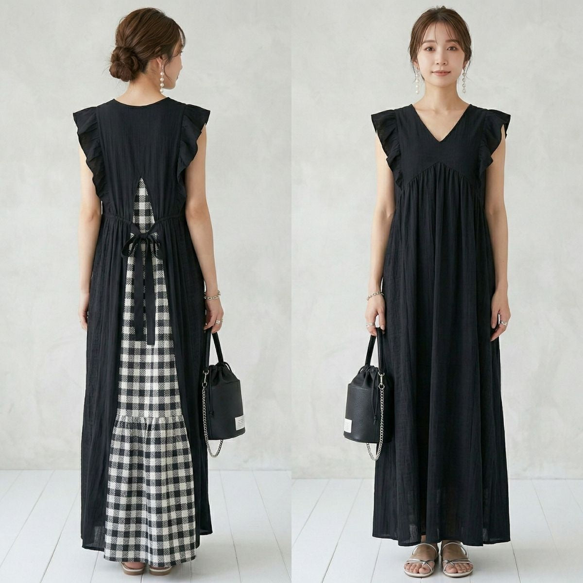 Dress/ギンガムバックシャンワンピース ST/No.22393