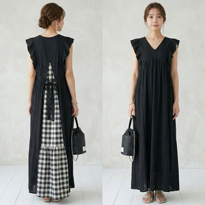 Dress/ギンガムバックシャンワンピース ST/No.22393